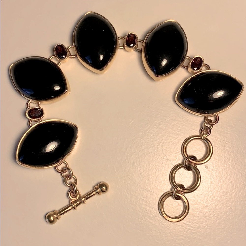 Dina Mackney black onyx and amethyst brace…
